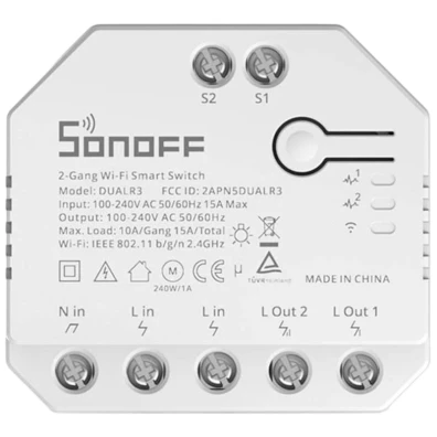 Sonoff Dual R3 Branco WiFi - Switch Inteligente