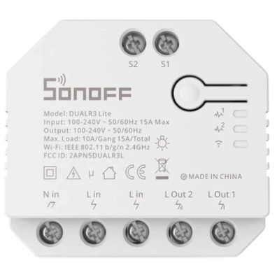 Sonoff Dual R3 Lite Branco - Switch inteligente Wi-Fi