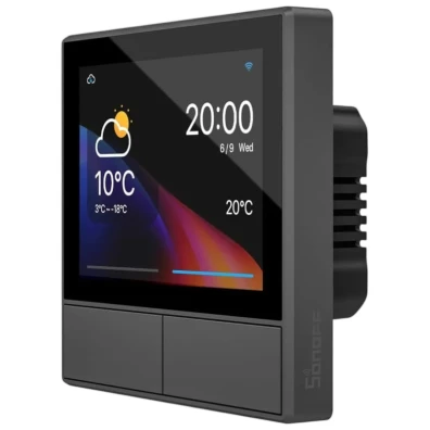 Sonoff NSPanel Negro - Centro de Controle Inteligente com Tela, Termostato e Sensor Ambiental