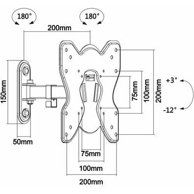 Soporte de Pared TV Aisens 23-42 '' 2 Pivotos