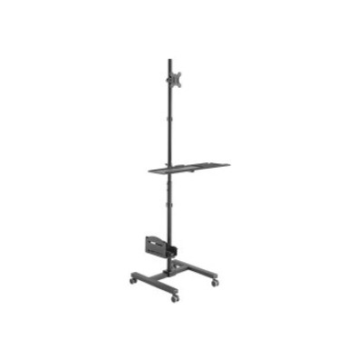 Suporte de Suelo com Rodas para Tela 17"-32" e CPU Equip 650171 - VESA 100x100