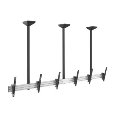SOPORTE DE TECHO PROFISSIONAL INCLINABLE PARA 3 PANTALLAS 45"-50" - EQUIP 650374 MAX. 50KGS POR PANTALLA