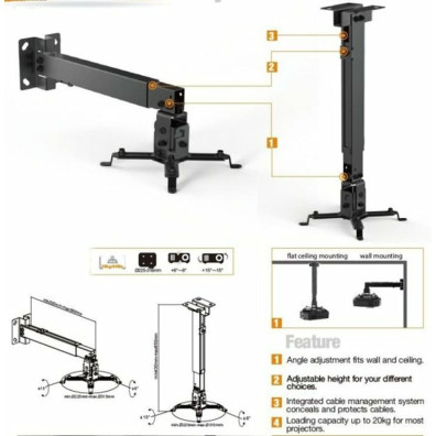 Suporte para Projector Equip 430-650 mm até 20 kg para Techo ou Pared