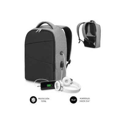 MOCHILA ANTIRROBO SECURE V2 AP 16\'\' GRIS SUBBLIM