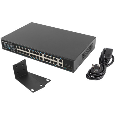 Switch LANBERG 24 Portos 1GB POE+/2X SFP 2X GBIT ETHERNET 360W
