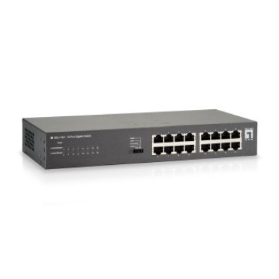 Switch Level One No Gerencia 16P Mini 10/100/1000 com Kit Montagem Rack 19"