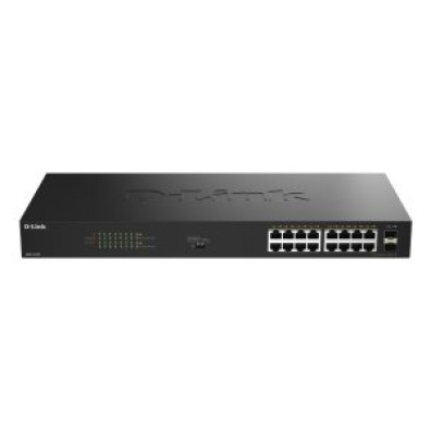 Switch Não Gerível D-Link DGS-1018P/E 16P Giga POE+(240W)+2P SFP