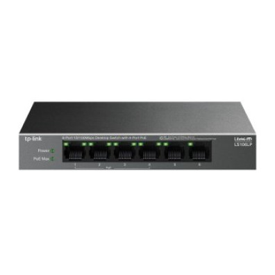 Comutador não gerenciado TP-Link LS106LP Litewave 6P 10/100 4P PoE+ mesa invólucro metal