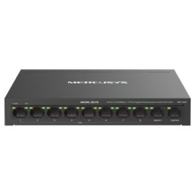 Switch PoE+ Não Gerível Mercusys MS110CP 10P 8xRJ45 100Mbps PoE+ 2xGbps 65W 250m