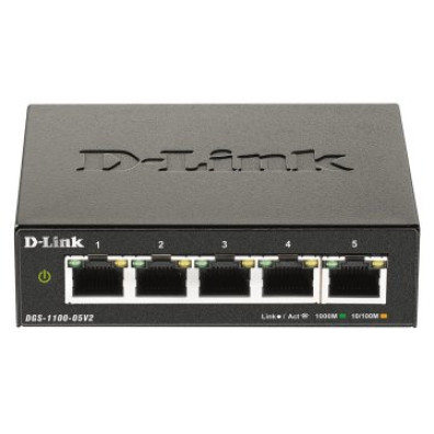 Switch Semigestionável D-Link DGS-1100-05V2 5P Giga No Rack