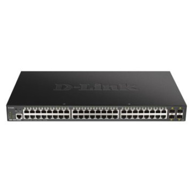 Switch Semigestionável D-Link DGS-1250-52XMP/E 48P Giga POE (370W) + 4P 10G SFP+ - Capacidade de Switch