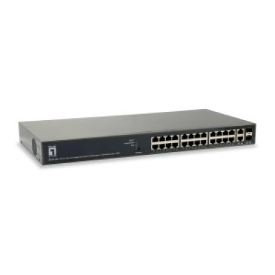 Switch Semigestionable Level One GEP-2651, 26 Portos Gigabit, PoE 185W, Carcasa Metálica