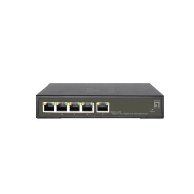Switch Semigestionable Level One Hilbert 4P POE 10/100/1000 60W + 1P 10/100/1000 em Carcasa Metálica