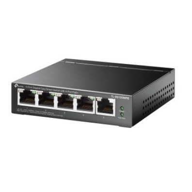 Switch Semigestionable TP-Link SG105MPE com 5 Portos Gigabit, 4 Portos PoE+, Total PoE+ 120W, Carcasa Metálica