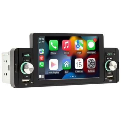 Autoradio 1 DIN Bluetooth/Carplay/Android Auto Inalámbrico/USB Negro 160W 5 polegadas