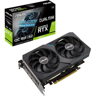 Tarjeta De Tarjeta Asus RTX 3060Ti Dual Mini OC LHR 8GB GDDR6