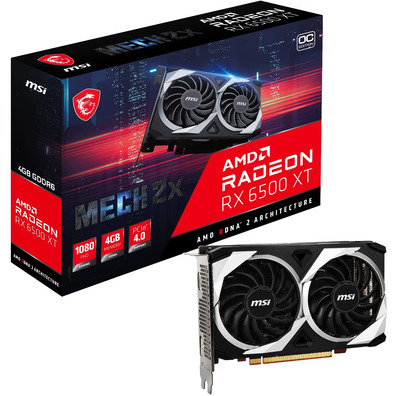 Tarjeta De Tarjeta MSI RX6500 XT Mech 2X OC 4GB GDDR6