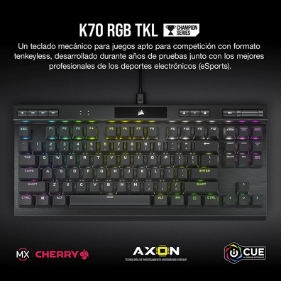 Carrinho Corsair K70 TKL CS MX Vermelho (Español)