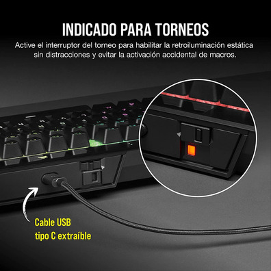 Carrinho Corsair K70 TKL CS MX Vermelho (Español)