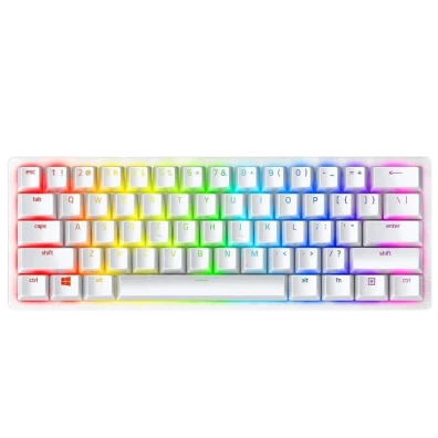 Teclado Mecânico Razer Huntsman Mini Branco Gaming Clicky Optical Switch Morado
