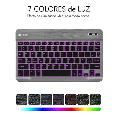 Teclado Smart BackLit BT Grey Subblim PC/Mac/Android/iOS