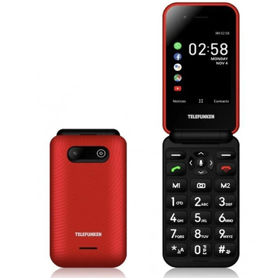 Teléfono Móvil Telefunken S760 pará Personas Mayores Rojo