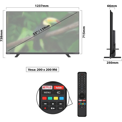 Televisión LED 55 '' Toshiba 55UA4C63DG Smart TV UHD 4K