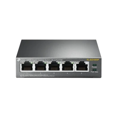 Switch TP-Link TL-SG1005P PoE+ Preto - Domótica e Redes