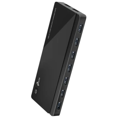 Hub USB 3.0 TP-LINK UH720 7 Portos + 2 Portos de Carga - Design de Escritor Com Adaptador de C