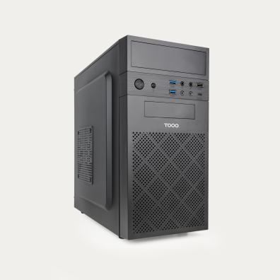 CAIXA MICROATX TOOQ TQC-4701-SP GPU MAX 250mm 3x2.5 2x3.5 USB-C F.A ATX 500W - COLOR NEGRO