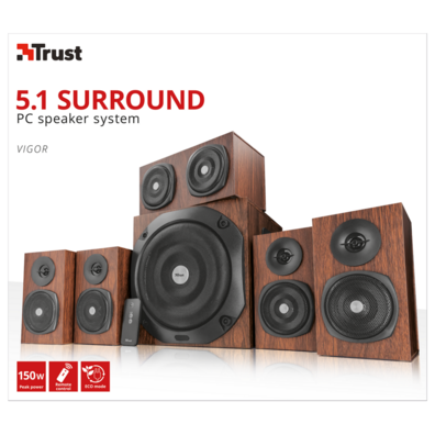 Trust Vigor Wood altofalantes 5.1 150W RMS