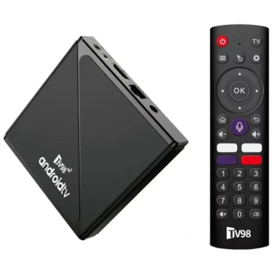 TV Android 14 Preto TV98 ATV Pro 8K H313 2GB/16GB Wifi Dual - Android TV
