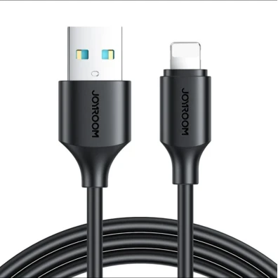Cabo Joyroom USB-A a Lighting Preto Carregamento Rápido