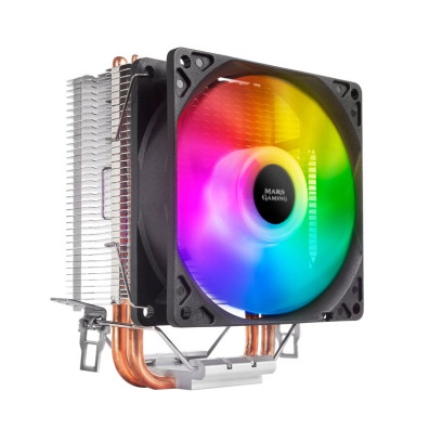 VENTILADOR COM DISIPADOR PARA CPU MARS GAMING MCPU ARGB ALUMINIO E COBRE 2 HEATPIPES