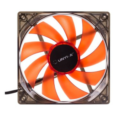 Ventilador Interno UNYKAch 120mm Translúcido com LED Vermelho e 9 Aspas