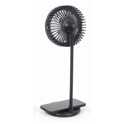 Ventilador Lâmpada e Carregador Inalámbrico Gembird TA-WPC10-LEDFAN-01 Preto