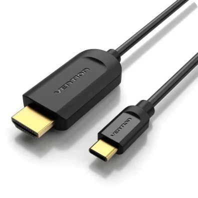 Cabo HDMI Vention CGUBF 1.4 USB Tipo-C Macho - HDMI Macho 1m Negro