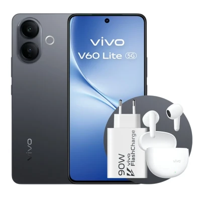 Vivo V60 Lite 5G Preto 8GB/256GB com Auriculares Buds e Carregador 90W