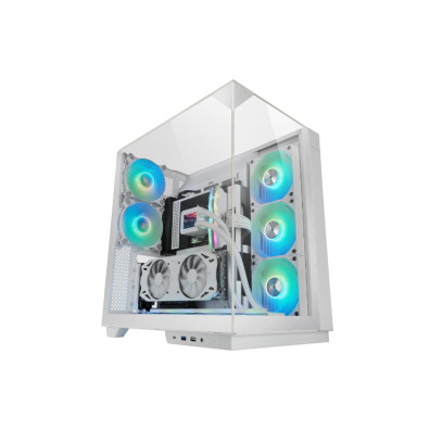 CAIXA SEMITORRE GAMING MARS MC3GF CRISTAL TEMPLADO ARGB BLANCA 383mm GPU 1x3.5 3x2.5
