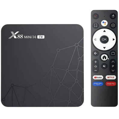 X88 Mini 14 RK3518 2GB/16GB Android TV - Modelo Compacto para Entretenimento em Casa