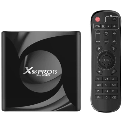X88 PRO 13 Android TV Box 4GB/32GB Sistema Inteligente - Preto