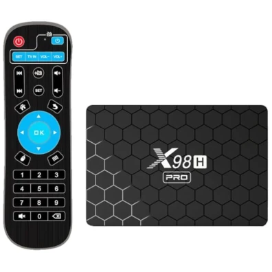 X98H Pro H618 - Android TV 12, 4GB RAM, 32GB Armazenamento, WiFi 6