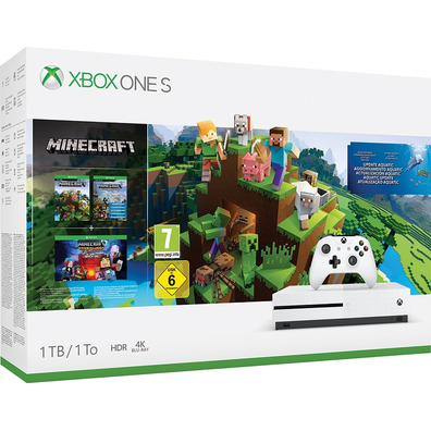 Xbox One S Branca 1TB   Minecraft Creator