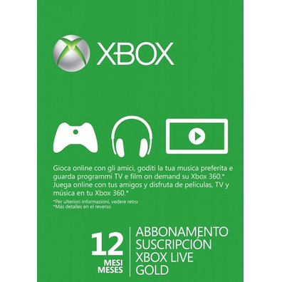 Cartão Prepago Xbox 360 Live Gold 12 meses
