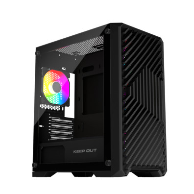CAIXA MICROATX Keep Out XC-220 Glass 1x3.5” 2x2.5” 1xUSB2.0 2xUSB3.0 GPU MAX 330mm LAT Cristal Templado