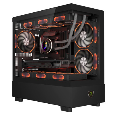 CAIXA MICROATX KEEPOUT XC-301 GLASS CRISTAL TEMPLADO - 1x3.5” 1x2.5” 1xUSB2.0 1xUSB3.0 GPU MAX420mm