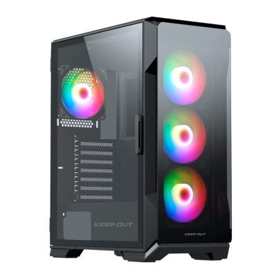 CAIXA E-ATX KEEP OUT XC-901 PRO - 2x3.5 3x2.5” USB-C USB3.0 - GPU 315mm - CRISTAL BISAGRA