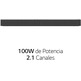 Barra de Sonido Bluetooth LG SP2 100W 2,1 Negra