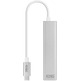 Cabo USB C 3,0 a RJ45 + 3xUSB 3,0 Nanocable Plata