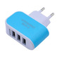 Colorful Charger with 3 USB Ports LED Light - Azul